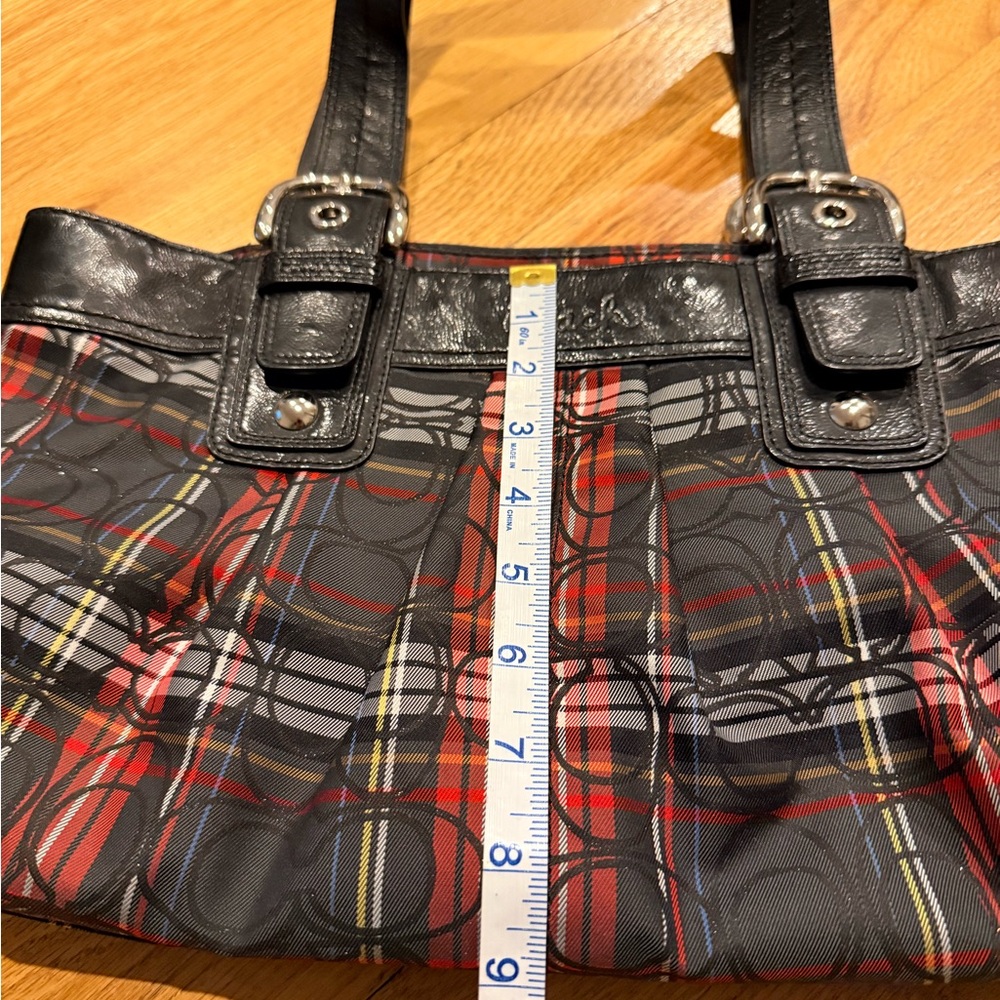 Coach Black and Red Plaid Shoulder Bag - Picture 9 of 9
